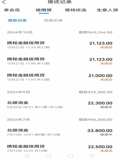 携程拿去花提现失败，后续消费也无法正常使用